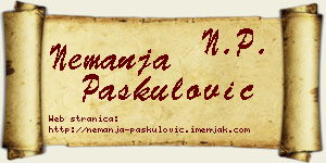 Nemanja Paskulović vizit kartica